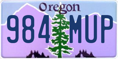 OR license plate 984MUP