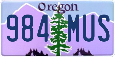 OR license plate 984MUS