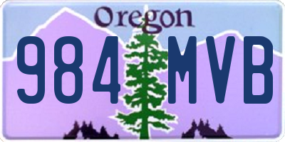 OR license plate 984MVB