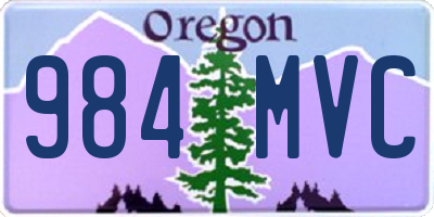 OR license plate 984MVC