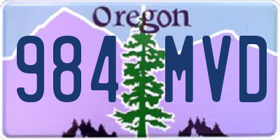 OR license plate 984MVD