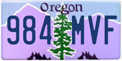 OR license plate 984MVF
