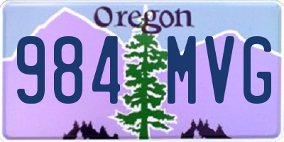 OR license plate 984MVG