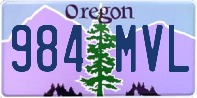 OR license plate 984MVL