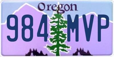 OR license plate 984MVP