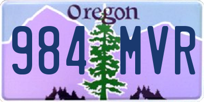 OR license plate 984MVR