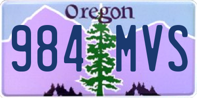 OR license plate 984MVS