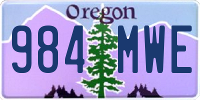 OR license plate 984MWE