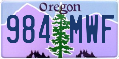 OR license plate 984MWF