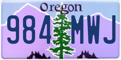 OR license plate 984MWJ