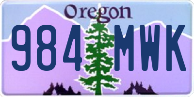 OR license plate 984MWK