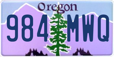 OR license plate 984MWQ