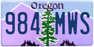 OR license plate 984MWS