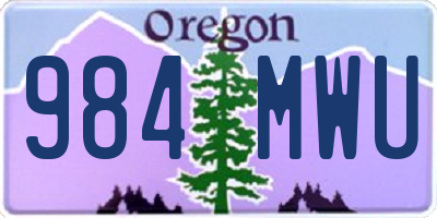 OR license plate 984MWU
