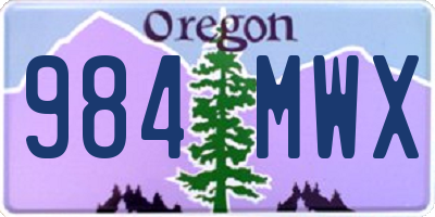 OR license plate 984MWX
