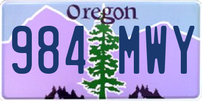 OR license plate 984MWY