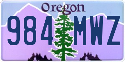 OR license plate 984MWZ