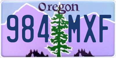 OR license plate 984MXF