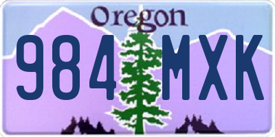 OR license plate 984MXK