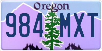 OR license plate 984MXT