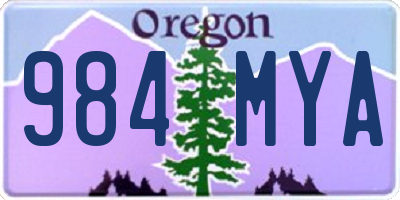 OR license plate 984MYA