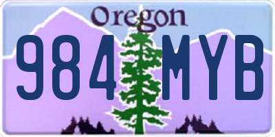 OR license plate 984MYB