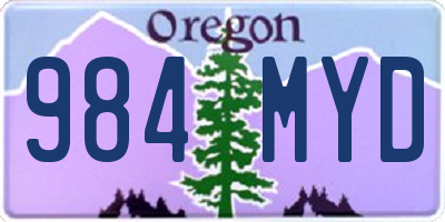 OR license plate 984MYD