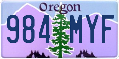 OR license plate 984MYF