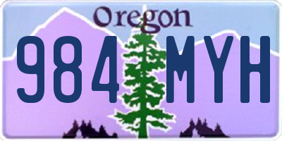 OR license plate 984MYH