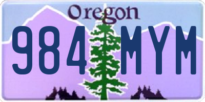 OR license plate 984MYM