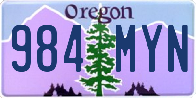 OR license plate 984MYN