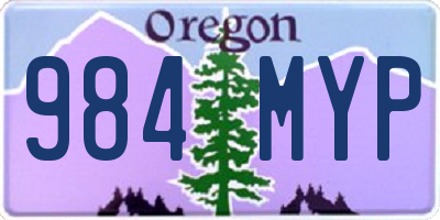 OR license plate 984MYP