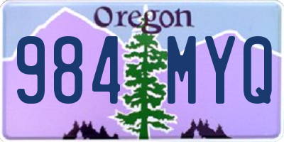 OR license plate 984MYQ
