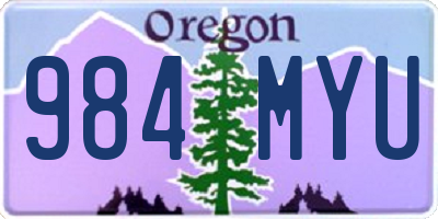 OR license plate 984MYU