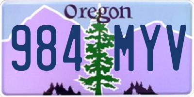 OR license plate 984MYV