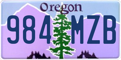 OR license plate 984MZB