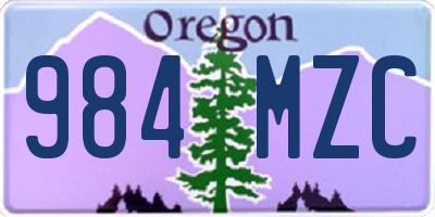 OR license plate 984MZC