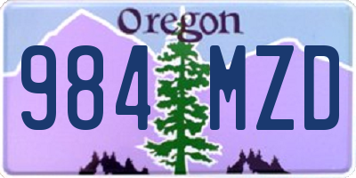 OR license plate 984MZD