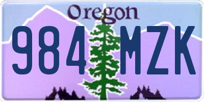 OR license plate 984MZK
