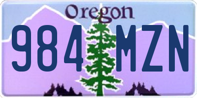 OR license plate 984MZN