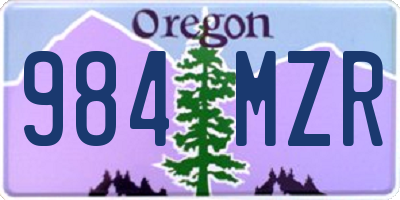 OR license plate 984MZR