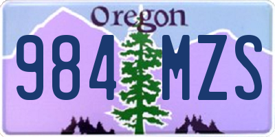 OR license plate 984MZS
