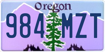 OR license plate 984MZT