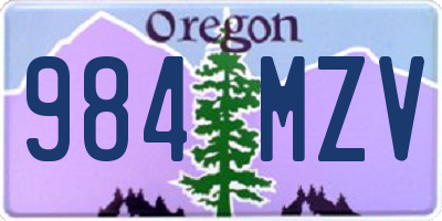 OR license plate 984MZV