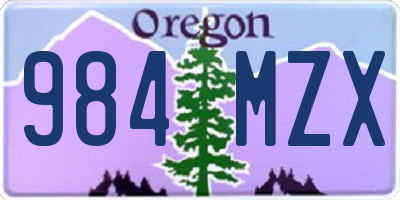 OR license plate 984MZX