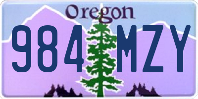 OR license plate 984MZY
