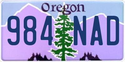 OR license plate 984NAD