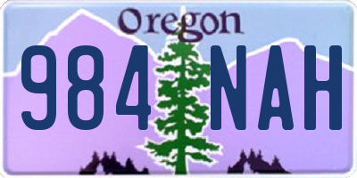 OR license plate 984NAH