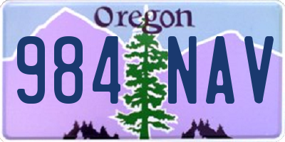 OR license plate 984NAV