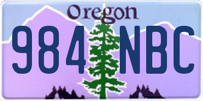 OR license plate 984NBC